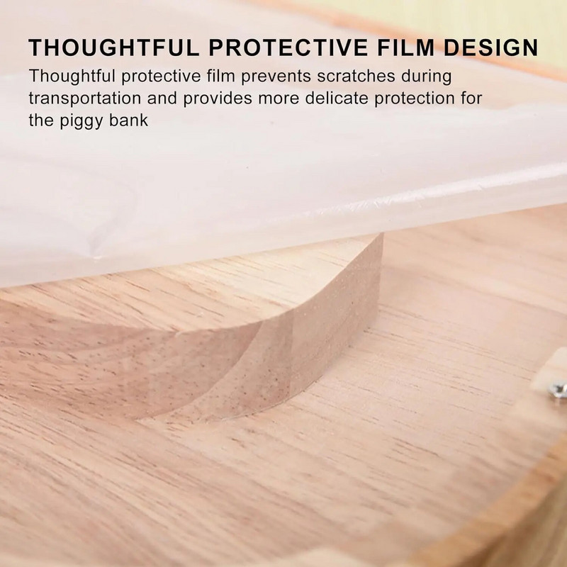 Дървена банка за пари с форма на акула Спестяваща пари Кутия за съхранение на монети Подаръци за рожден ден Декорация на дома Дете Животно Кутия за пари Бебешки спомен