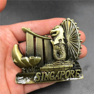 Fém hűtőmágnesek Svájc Szingapúr Sydney Németország Berlin HongKong Hűtőmágnes matricák Utazási ajándék mágnes