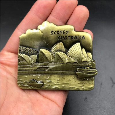 Fém hűtőmágnesek Svájc Szingapúr Sydney Németország Berlin HongKong Hűtőmágnes matricák Utazási ajándék mágnes