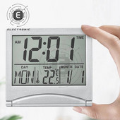 Πτυσσόμενο LCD Ψηφιακό Ξυπνητήρι Επιτραπέζιο Τραπέζι μετεωρολογικό Σταθμό Γραφείο Θερμοκρασία Ταξιδίου Ηλεκτρονικό Μίνι Ρολόι