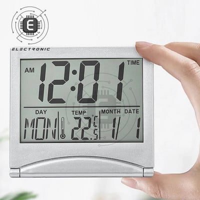 Sklopivi LCD digitalni budilnik Stolni stol Meteorološka stanica Stolna temperatura Putni elektronički mini sat