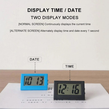 Ψηφιακό ρολόι 1 PC Mini LCD Υπνοδωμάτιο Απλό μικρό ηλεκτρονικό ρολόι Φορητό γέρο Τραπέζι μεγάλο Word Εξεταστική φοιτητική σίγαση Ρολόι επιτραπέζιου