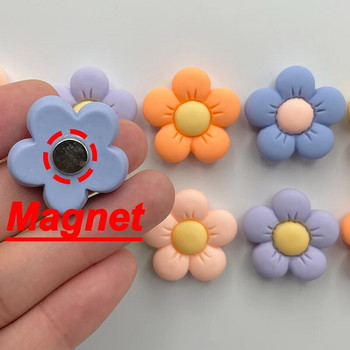 12 БР. Нови оригинални цветни магнити за хладилник с цветя за украса на черна дъска Магнитни сладки флорални магнити за хладилник Домашен декор