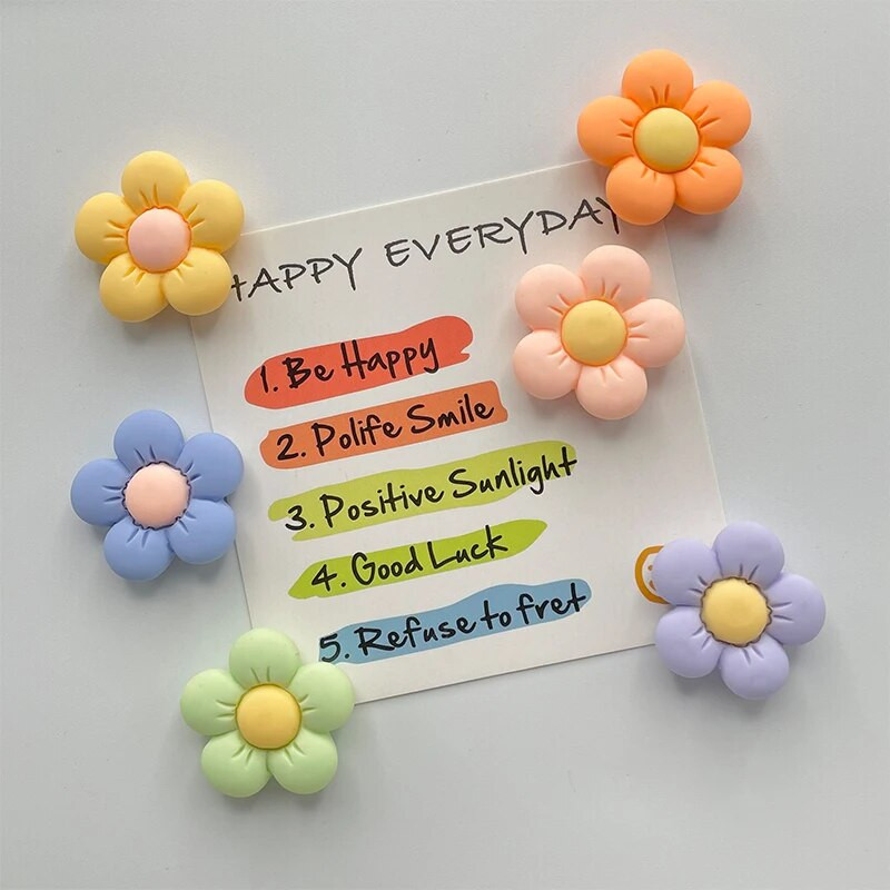 12 БР. Нови оригинални цветни магнити за хладилник с цветя за украса на черна дъска Магнитни сладки флорални магнити за хладилник Домашен декор