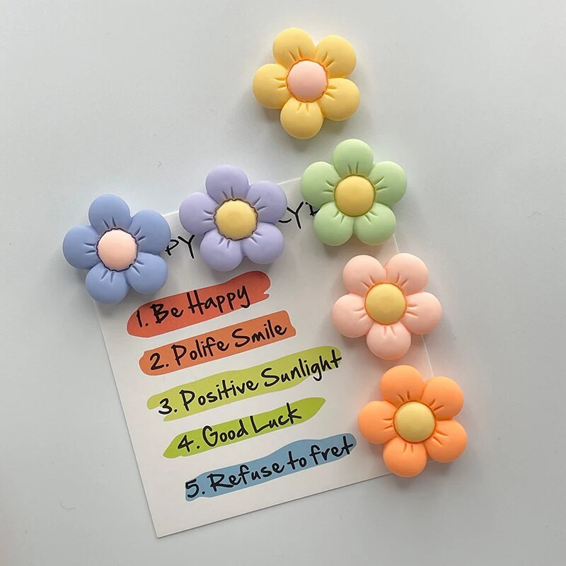 12 БР. Нови оригинални цветни магнити за хладилник с цветя за украса на черна дъска Магнитни сладки флорални магнити за хладилник Домашен декор