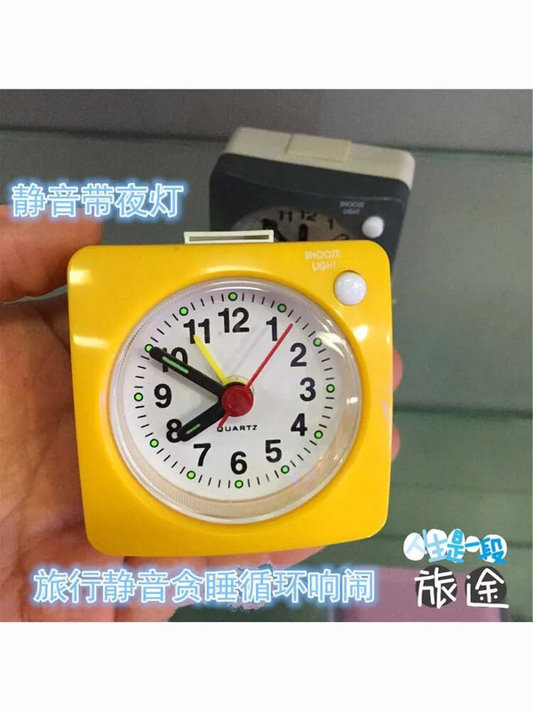 LED Despertador Квадратен будилник Настолен Кварцов Управляем Snooze Sweep Безшумен Пътуване Без Шум Пластмасов Мини Преносим Нощно шкафче Не