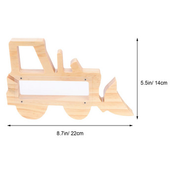 1PC Творческа дървена касичка Спестовна гърне Трактор Форма на настолен орнамент Кутия за съхранение за спалня Декорация на детска стая