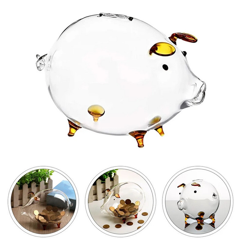 Прозрачна касичка Прекрасна гърне с пари във формата на прасе Декоративно гърне за пестене на пари Кутии за пари за деца Подаръци за рожден ден