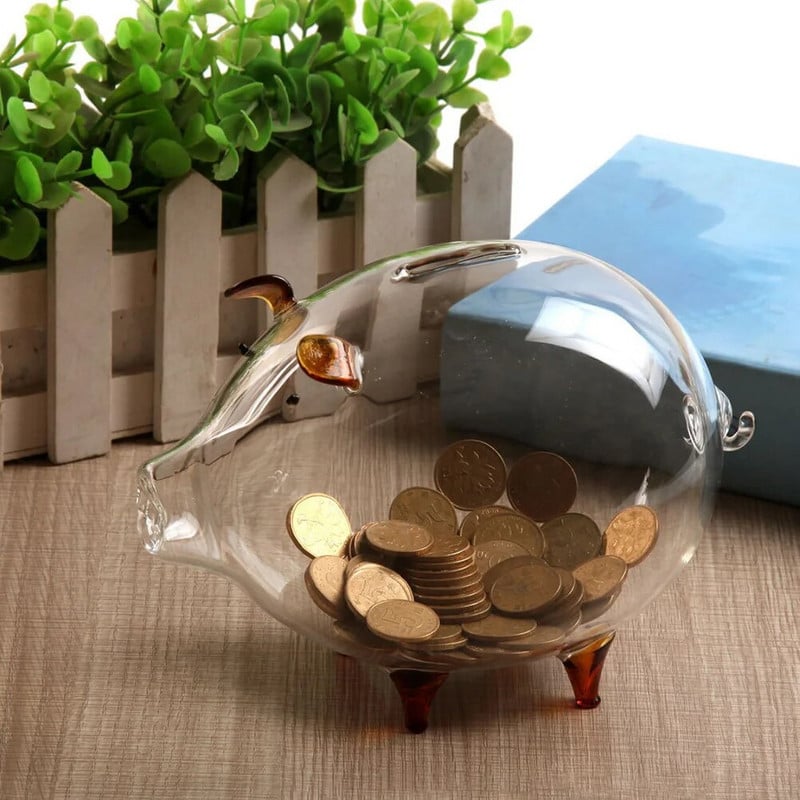 Прозрачна касичка Прекрасна гърне с пари във формата на прасе Декоративно гърне за пестене на пари Кутии за пари за деца Подаръци за рожден ден