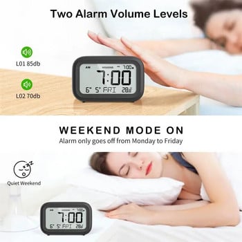 Ψηφιακό Ξυπνητήρι DOOMY despertador Θερμοκρασία Οθόνη LCD με οπίσθιο φωτισμό Snooze Ψηφιακό ρολόι για υπνοδωμάτιο Ταξίδι στο γραφείο στο σπίτι