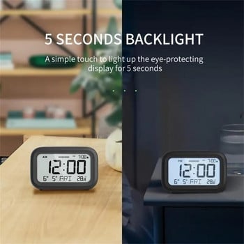 Ψηφιακό Ξυπνητήρι DOOMY despertador Θερμοκρασία Οθόνη LCD με οπίσθιο φωτισμό Snooze Ψηφιακό ρολόι για υπνοδωμάτιο Ταξίδι στο γραφείο στο σπίτι