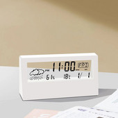 Ρολόι Thermo-Hygrometer Creative Weather Display Ηλεκτρονικό Ξυπνητήρι Επιτραπέζια διακόσμηση για υπνοδωμάτιο σαλονιού