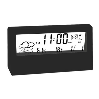 Ρολόι Thermo-Hygrometer Creative Weather Display Ηλεκτρονικό Ξυπνητήρι Επιτραπέζια διακόσμηση για υπνοδωμάτιο σαλονιού