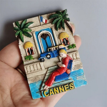 Франция Туристически сувенир Магнити за хладилник Cannes Nice Blue Coast Kurt Azur Menton Смола Магнитен стикер за хладилник Колекция