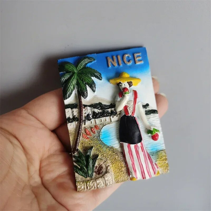 Франция Туристически сувенир Магнити за хладилник Cannes Nice Blue Coast Kurt Azur Menton Смола Магнитен стикер за хладилник Колекция