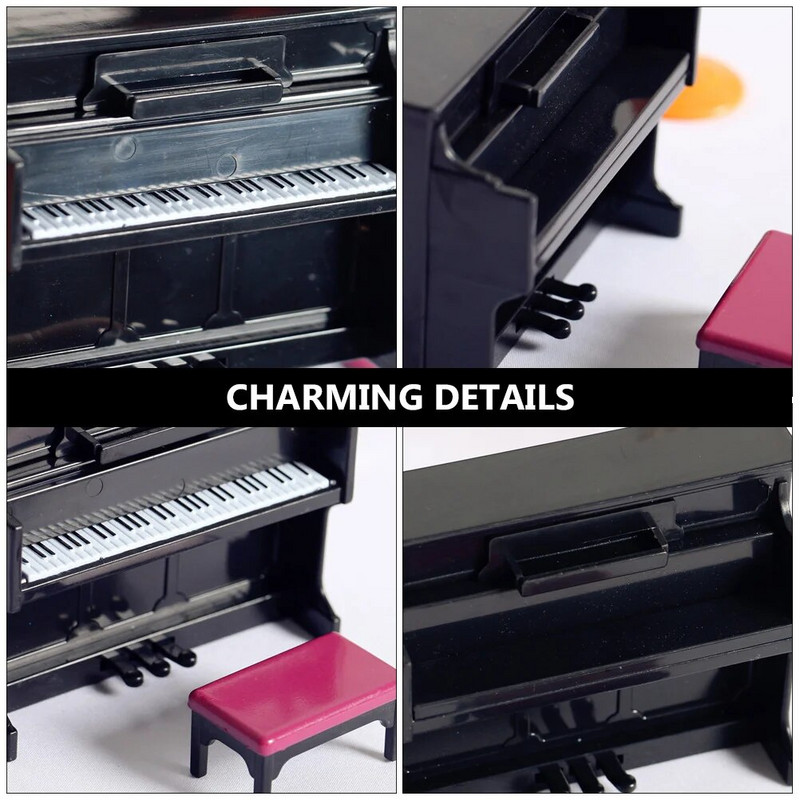 Мини клавиатура Пиано Куклена къща Декор Миниатюрен аксесоар Музикален инструмент Домашно бебе