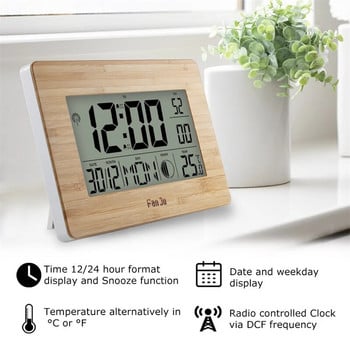 Ψηφιακό ρολόι τοίχου LCD FanJu FJ3530 Ξυπνητήρι Μεγάλο μέγεθος Αριθμός Πολυλειτουργικός πίνακας ρολόγια θερμοκρασίας Θερμόμετρο δίπλα στο κρεβάτι Μεγάλο ρολόι