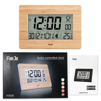 Ψηφιακό ρολόι τοίχου LCD FanJu FJ3530 Ξυπνητήρι Μεγάλο μέγεθος Αριθμός Πολυλειτουργικός πίνακας ρολόγια θερμοκρασίας Θερμόμετρο δίπλα στο κρεβάτι Μεγάλο ρολόι