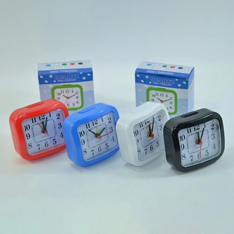 Нощно шкафче Малък безшумен будилник с кварцови батерии Часовници за събуждане Сутрешен будилник Декорация на бюро за спалня