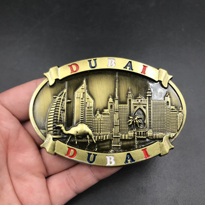 Dubai Egyesült Arab Emírségek dekoratív mágnesek Belgium Belgique Vienna Austria 3D mágneses hűtőszekrény Kreatív fém festői hűtőmágnes dekoráció emléktárgy