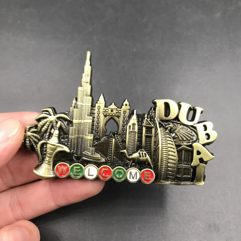 Dubai UAE Ukrasni magneti Belgija Belgique Vienna Austria 3d magnet za hladnjak Kreativni metalni Scenic Fridge Magnet Decor Suvenir