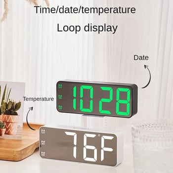 Цифров будилник Температурен календарен дисплей 7 светлинни променящи се цвята Настолен часовник Електронни будилници Функция за отлагане 12/24 часа