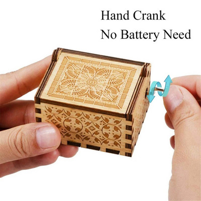1PCS Wooden Music Box Personalized Music Box Hand-Cranked Antique Music Box Gifts For Wife Home Decoration