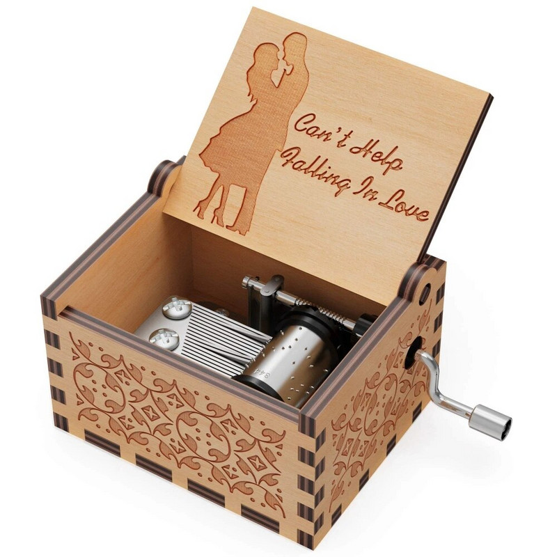 1 tk puidust muusikakast, isikupärastatud muusikakast, käsitsi väntatav antiikne muusikakast, kingitused naisele kodukaunistuseks