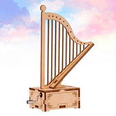 Handwork Music Box Harp Shape Music Box Ξύλινο μουσικό κουτί συναρμολογημένο κουτί για παιδιά