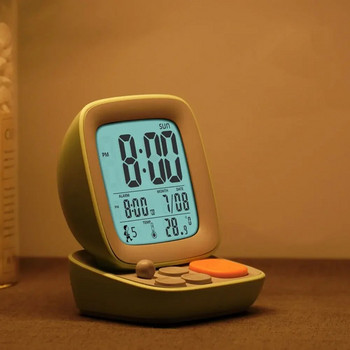 LED Ρετρό Μικρός Υπολογιστής Παιδικό Ξυπνητήρι Ψηφιακό Τραπέζι με Φωτιστικό Ηλεκτρονικό Υπνοδωμάτιο Σαλόνι Κρεβατοκάμαρας Απλό Αθόρυβο