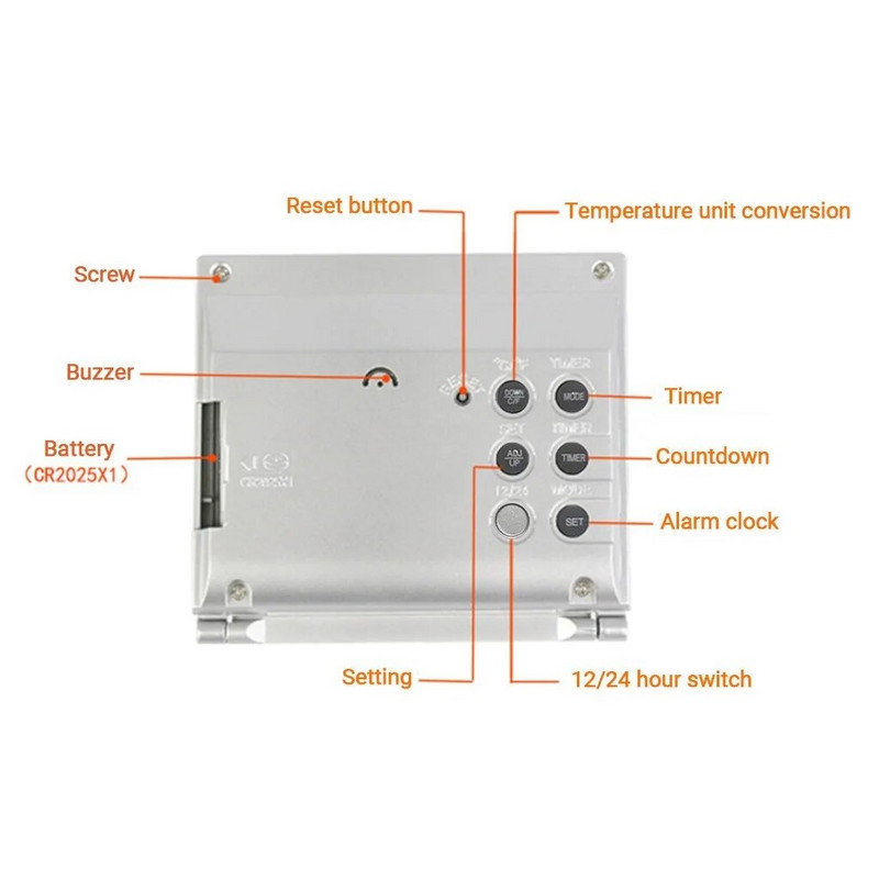 Цифров LCD Сгъваем Дата Десктоп Температура Пътен Будилник Електроника Маса Лесни за четене цифри Декор Reloj De Pared