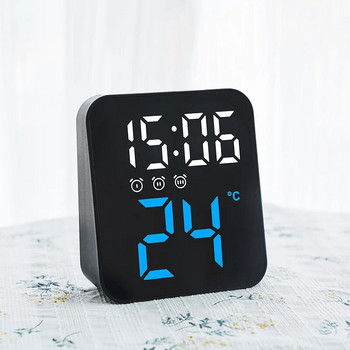 Ψηφιακό Ξυπνητήρι για Υπνοδωμάτια με Ρυθμιζόμενη Θερμοκρασία Φωτεινότητα Φωνητικός Έλεγχος Τρία Ξυπνητήρι 12/24 ώρες