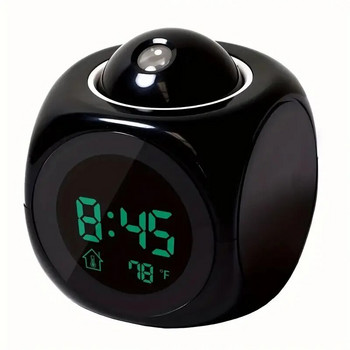 1 τμχ Πολυλειτουργικό ρολόι προβολικής ηχογράφησης Φωτεινή ένδειξη LED Ξυπνητήρι Φωνητική προτροπή Θερμοκρασία Ρολόι κουδουνίσματος Ρολόι προβολής