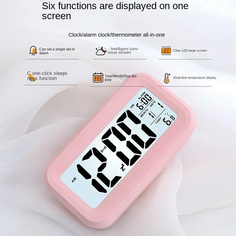 Бюро Цифров часовник Маса Електронен часовник Управление на звука Подсветка 12/24 Будилник Мелодии Спални Нощни Детски домашен декор