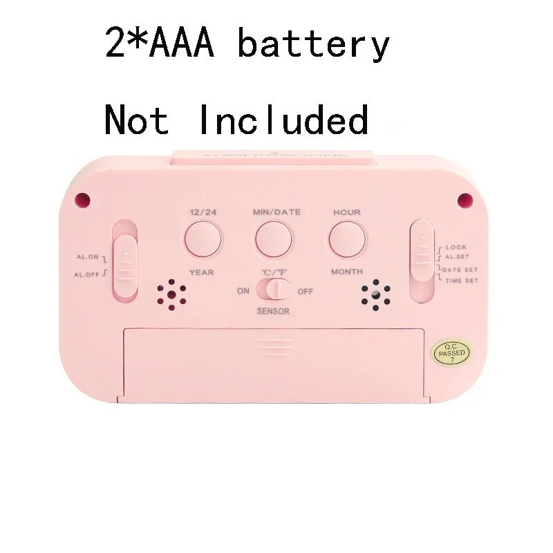 Бюро Цифров часовник Маса Електронен часовник Управление на звука Подсветка 12/24 Будилник Мелодии Спални Нощни Детски домашен декор