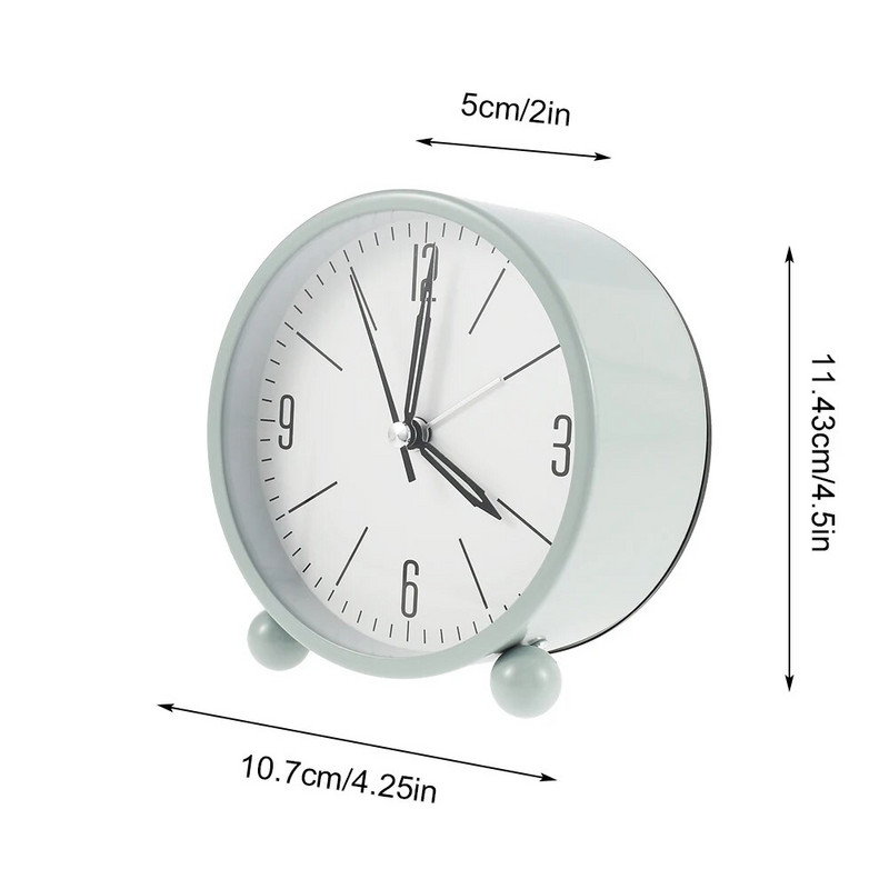 Безшумен аналогов будилник Захранван от батерии Супер тих настолен настолен кварцов часовник Време за спалня Нощно бюро Рафт