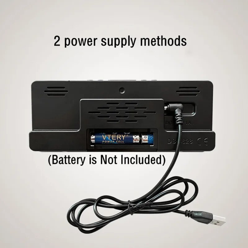 Цифров будилник Гласово управление Температура Дрямка Нощен режим Настолен настолен часовник 12/24H Функция против смущения LED часовници Часовник