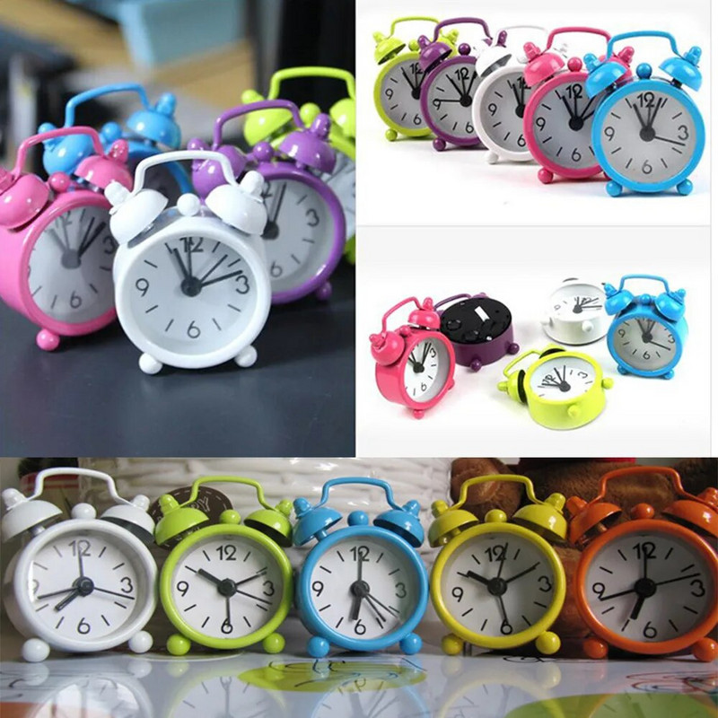 Творчески сладък мини метален малък будилник Електронен малък будилник
