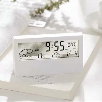 Термо-хигрометър Будилник Електронен настолен часовник LED часовници за показване на времето и влажността Мултифункционални студентски малки часовници