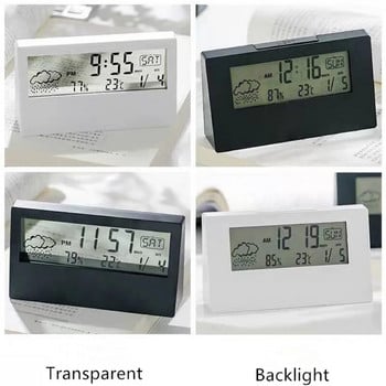 Термо-хигрометър Будилник Електронен настолен часовник LED часовници за показване на времето и влажността Мултифункционални студентски малки часовници