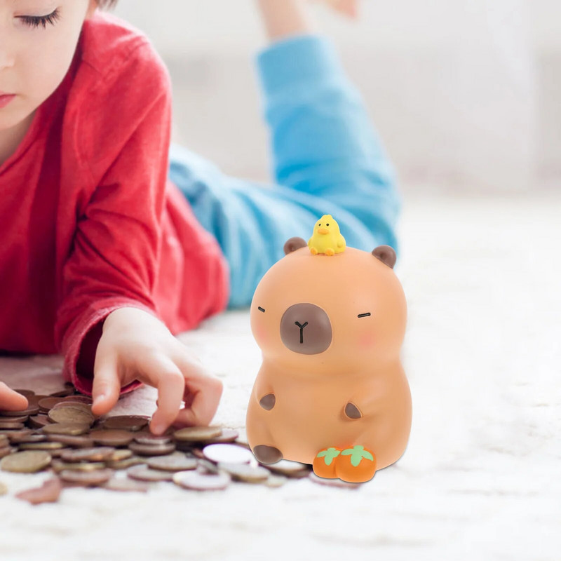 Капибара Декорация на касичка за спалня Домакински детски пари Винилови прозрачни банки във формата на животно Детски