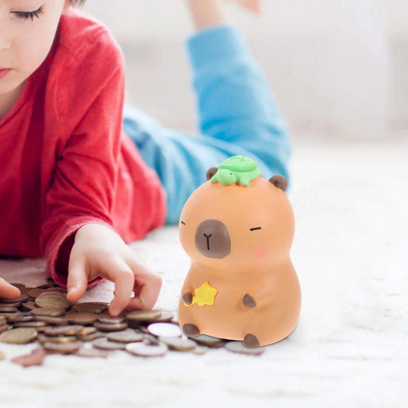 Капибара Декорация на касичка за спалня Домакински детски пари Винилови прозрачни банки във формата на животно Детски