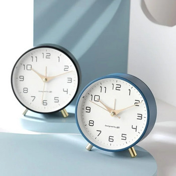 Nordic Luxury Ξυπνητήρι Mute Παιδικό Γραφείο Παιδικό Ρολόι Επιτραπέζιο Ρολόι Υπνοδωμάτιο Δωμάτιο μελέτης Απλό μεταλλικό ρολόι παγωμένου