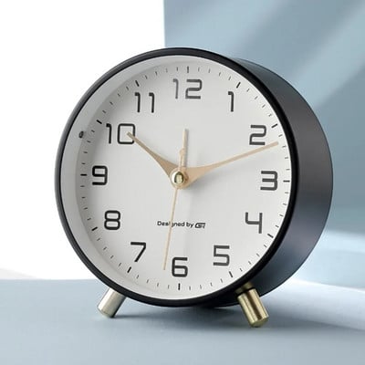Nordic Luxury Ξυπνητήρι Mute Παιδικό Γραφείο Παιδικό Ρολόι Επιτραπέζιο Ρολόι Υπνοδωμάτιο Δωμάτιο μελέτης Απλό μεταλλικό ρολόι παγωμένου