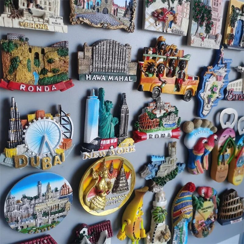 Магнити за хладилник Ронда Верона Италия Прага Ронда Гърция Бразилия Доминика Дубай Рим Тенерифе Тайланд Малдиви Мексико Турция стикер