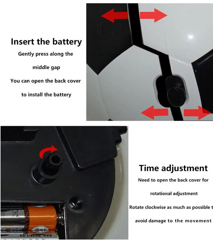 Футболен креативен настолен часовник Опростен студент Безшумен будилник Домашен работен плот Сладък детски анимационен филм Забавно време Английски часовник
