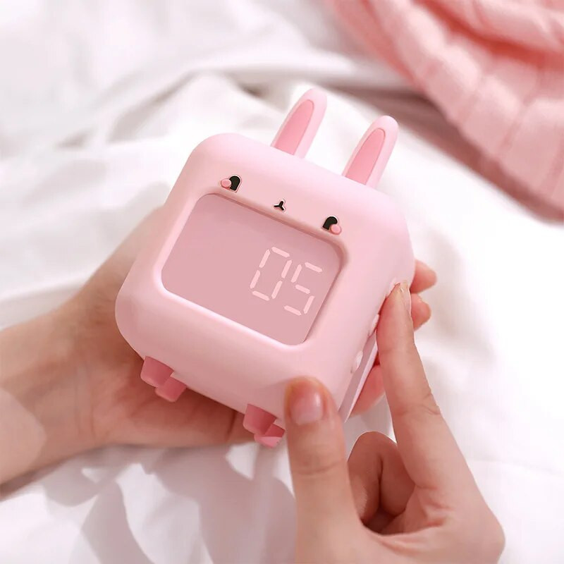 Детски будилник Сладък заек Цифров будилник за деца Нощна лампа Нощен часовник Тренажор за сън Поддръжка SD карта Детски подаръци