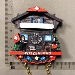 Ελβετία Μαγνήτες Ψυγείου Swiss Lovely Wooden House Ρολόι Κούκος Αλπικό Μαγνητικό Ψυγείο Αυτοκόλλητα Αναμνηστικό Ταξιδιωτικό δώρο