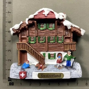 Ελβετία Μαγνήτες Ψυγείου Swiss Lovely Wooden House Ρολόι Κούκος Αλπικό Μαγνητικό Ψυγείο Αυτοκόλλητα Αναμνηστικό Ταξιδιωτικό δώρο