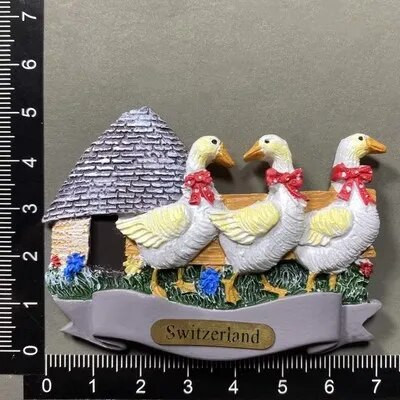 Швейцария Магнити за хладилник Swiss Lovely Дървена къща Часовник с кукувица Alpine Magnetick Стикери за хладилник Сувенир Подарък за пътуване